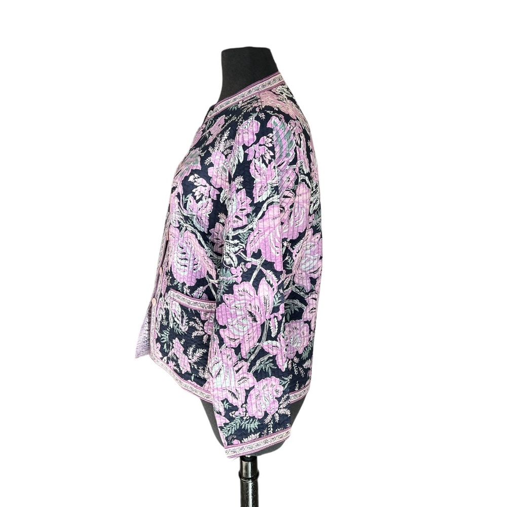 Vintage Quilted Reversible Jacket Patch Pockets W… - image 3